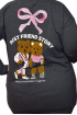 Mikina s teddy macíkmi vzadu - tmavošedá